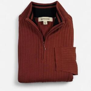 Pronto-Uomo Half Zip Sweater Men’s XLT Silk Cotton Blend
